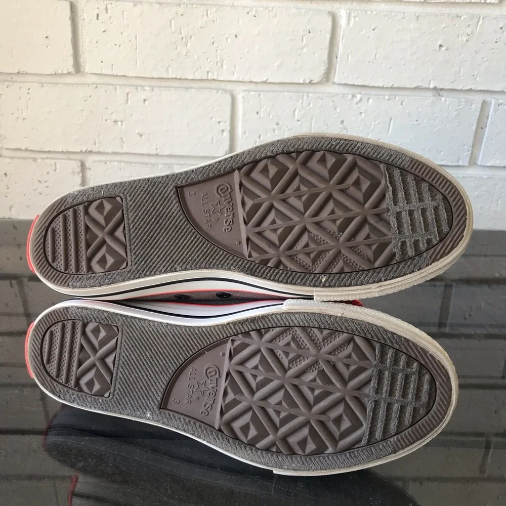 Converse Double Tongue Grey Orange Animal Print Junior Size 3